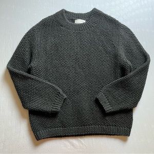 La Garconne Moderne grey chunky knit crew neck long sleeve pullover sweater